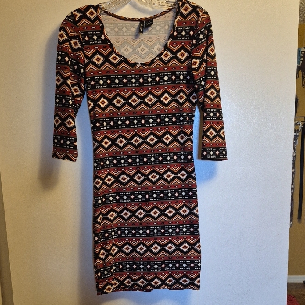 Ultra Flirt Long Sleeve Dress - Black, Red, White